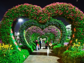 Heart-shaped flower arches