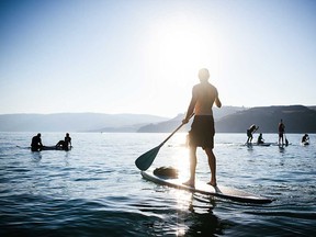 Paddleboarding on a BC lake