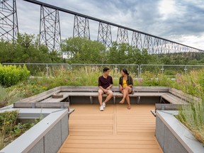 A view of the High Level Bridge from the Helen Schuler Nature Centre.