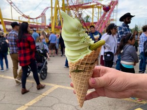 This dill-laced pickle ice cream is pretty enough for pictures and mild enough not to put anyone off. [Jennifer Bain]