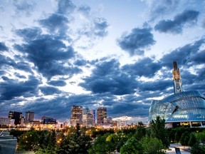 The Canadian Museum For Human Rights gives Winnipeg a dramatic and modern skyline.