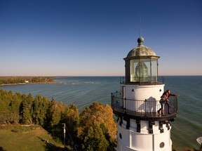 The lght house at Cana Island in Door County Wisconsin