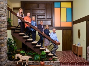 A Very Brady Renovation stars Susan Olsen, left, Mike Lookinland, Eve Plumb, Christopher Knight, Maureen McCormick, and Barry Williams