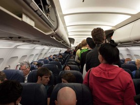 inside an airline cabin