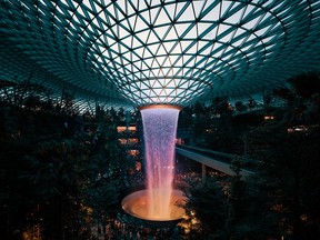 This airport is home to the world’s tallest indoor waterfall