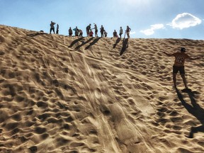 Some people are naturals when it comes to sandboarding at Great Sand Dunes National Park in Colorado.
