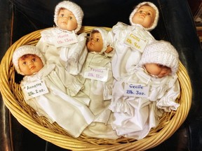 Dionne Quintuplet dolls at the Callander Bay Heritage Museum & Alex Dufresne Gallery.