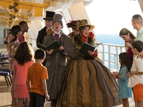 Disney Cruise Line offers unique activities aboard its ships over the holidays, like caroling sessions throughout the ship.