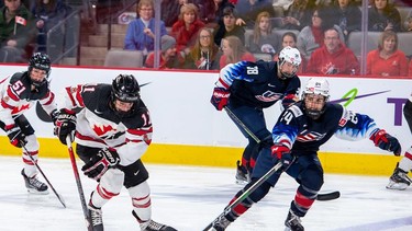 Canada and the U.S. battle in women's hockey at the 2020 IIHF Women's World Championship