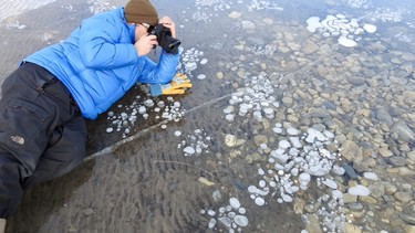 JP Fortin of Pursuit Adventures shows how to get the best shots of Abraham Lake's ice bubbles.