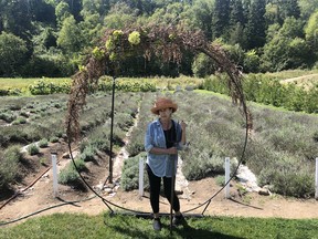 Louise Vidricaire with her lavender field