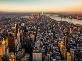 aerial view manhattan