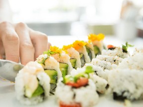 Sushi at Fairmont Pacific Rim Hotel Lobby Lounge and RawBar