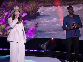 Singer-songwriter Serena Ryder, left, and radio host Pierre-Yves Lord.