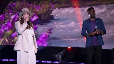 Singer-songwriter Serena Ryder, left, and radio host Pierre-Yves Lord.