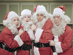 The colourized version of I Love Lucy’s Christmas Episode (first presented in black and white in 1956), saw Fred, Ethel, Lucy and Ricky infamously don Santa costumes.