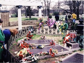 The Meditation Garden at Graceland contains the grave site of Elvis Presley and other family members.