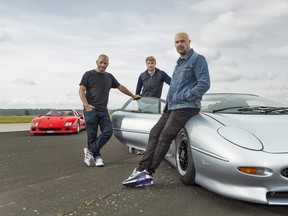 Freddie Flintoff, Paddy McGuinness and Chris Harris of Top Gear