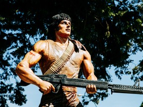 The 1982 movie First Blood, filmed in Hope, B.C., is commemorated by Edmonton carver Ryan Villiers.