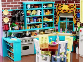 The Friends Lego set recreates Monica's beloved brick-walled kitchen.