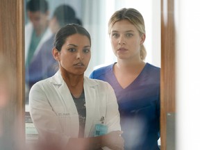 Humberly Gonzales as Dr. Ivy Turcotte. left, and Tiera Skovbye as Grace Knight on Nurses.