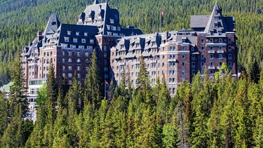 The Banff Springs Hotel, the “Castle in the Rockies” in the heart of Banff National Park, offers 764 guest rooms with amenities.