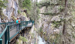 Johnston Canyon has long been among the most 
scenic trails in Alberta’s Banff National Park.