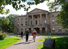 Tourists visit Province House in Charlottetown.