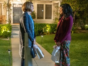 Mandy Moore as Rebecca, left, and Susan Kelechi Watson as Beth in This Is Us. The house where Kevin and Madison lived before splitting up (shown) is on the market.