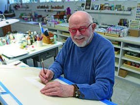 Author/illustrator Tomie dePaola in his New Hampshire studio.