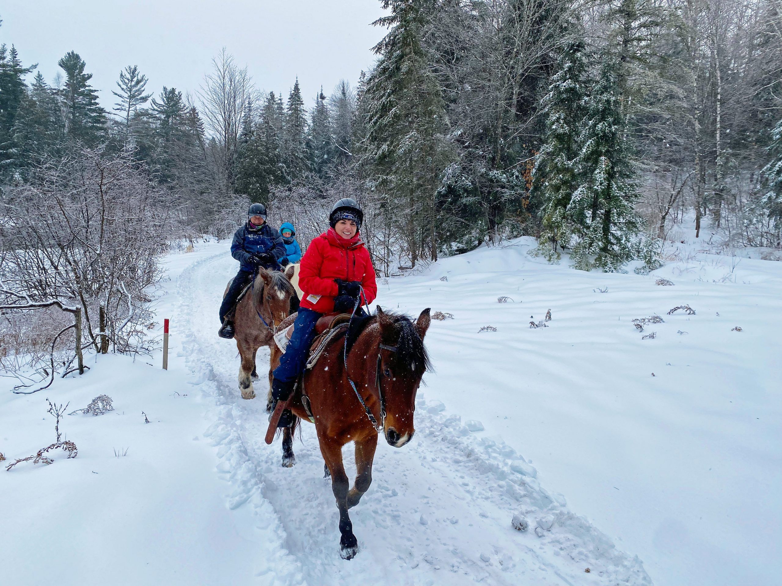Debbie Olsen and her husband Greg enjoy horseback riding at Le Baluchon Eco-Resort.