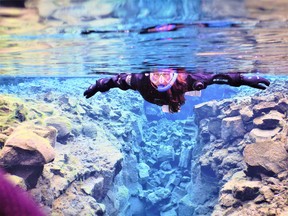 Snorkelling in Iceland’s Thingvellir National Park.