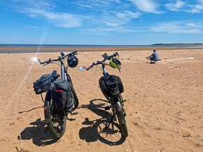 The best thing about biking is stopping often at scenic spots along the way, like Cabot Beach Provincial Park. Cabot Beach Provincial Park.