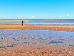 The red sand beaches were beautiful at Victoria By the Sea. Victoria By the Sea at low tide.