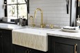 Add a statement to your kitchen with an apron-front sink. Gallery by Shaws Gold Lines Apron Fronted Sink, $2577, houseofrohl.ca