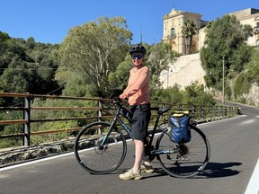 Jody Robbins on a road in Sicily.