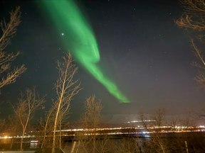 The Northern Lights while in the Forest Lagoon.