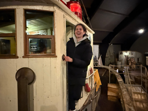 On a boat in the Herring Era Museum.