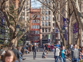 The streets of Greenwich Village that lead into Washington Square Park are dotted with historic homes and buildings.