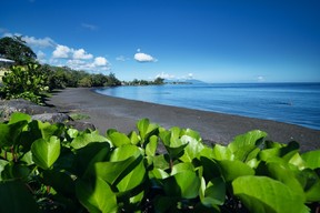 The black sand on Lafayette Beach.