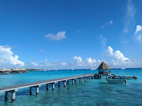 Ocean views that stretch as far as the eye can see in Rangiroa, French Polynesia.