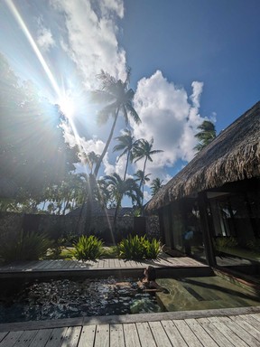 The view from our villa's private pool at Kia Ora Resort and Spa in Rangiroa.
