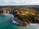 The Cabot Trail on Cape Breton Island in Nova Scotia is known for its breathtaking coastal scenery.