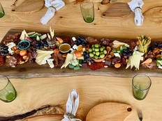 Charcuterie board at Otterscreek Woodworks.