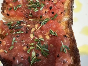 The tomato bread is a winner at Spanish tapas restaurant Mirasol. IAN SHANTZ/TPOSTMEDIA NETWORK