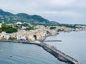 The causeway from the castle to Ischia Ponte.