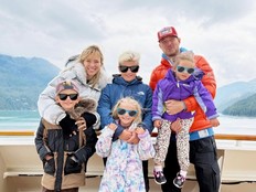 Michael Buble on the Disney Wonder cruise ship with his family.