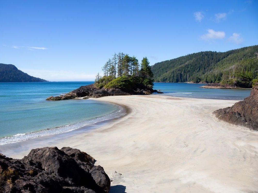 San Josef Bay is known for its driftwood-lined shores and untouched coastal scenery.
