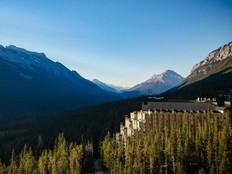 Rimrock Banff hugs the slope of Sulphur Mountain in Alberta's Banff National Park.