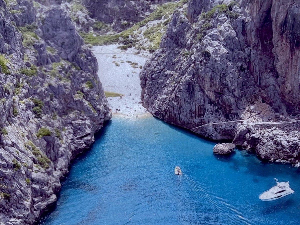 So Calobra beach and cove is only accessible by hike or by boat.